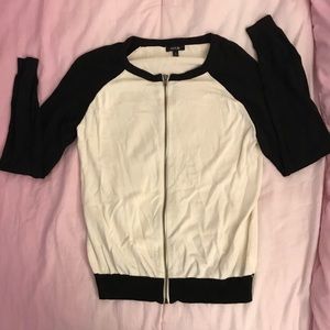Apt. 9 Black and White Zip Sweater
